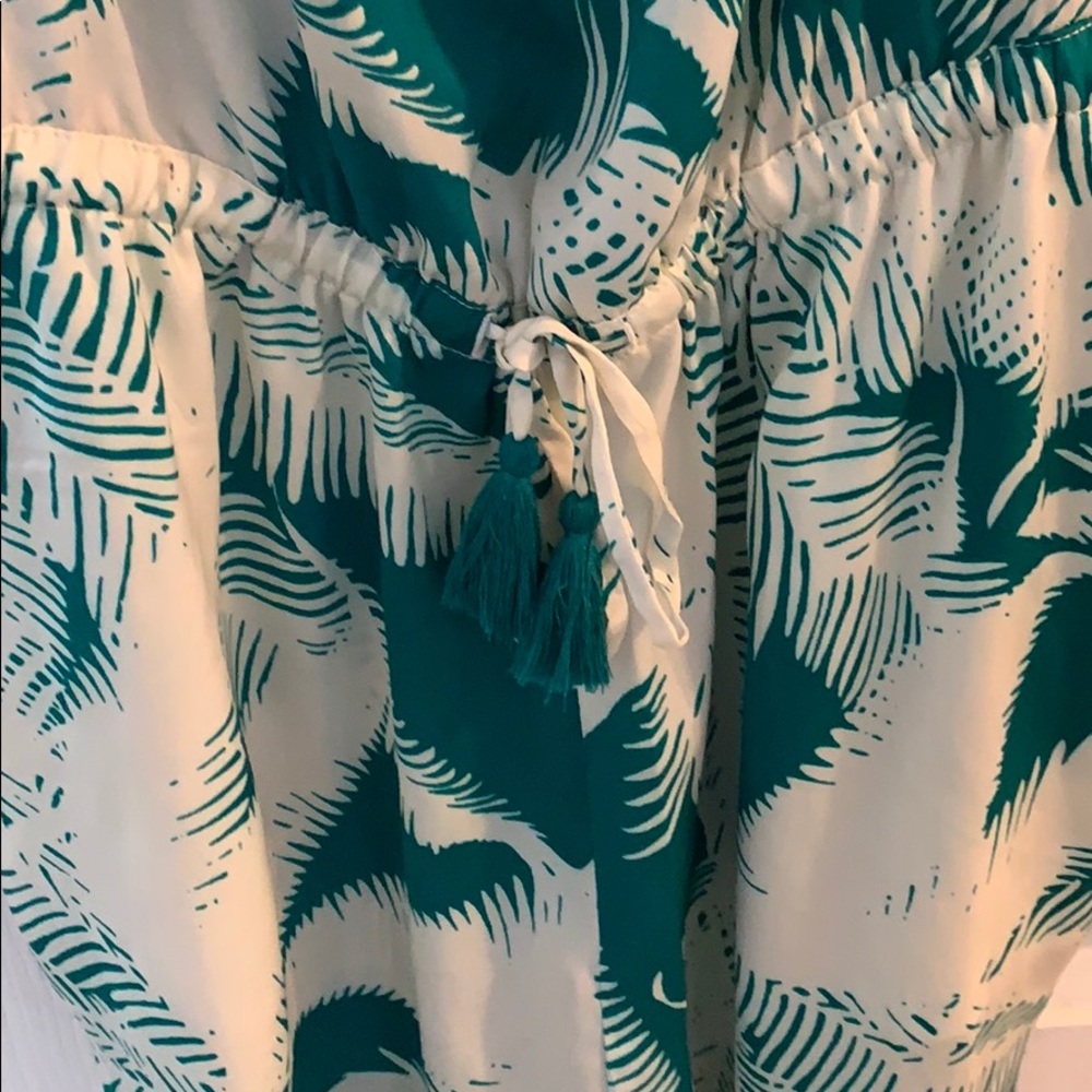 J Crew cream and emerald silk jumper with pockets - Picture 3 of 5
